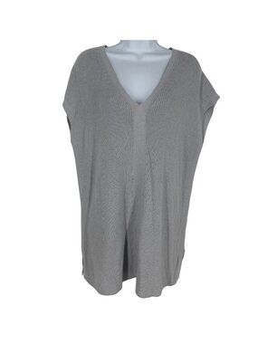 J. Jill Wearever Collection Sleeveless Gray Knit Tunic Top V-Neck Womens Size L